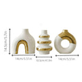 3pcs Nordic Creative Luxury Modern Simple Electroplated Ceramic Flower Vase, Home Decor Ornament Gift For Water Cultivation