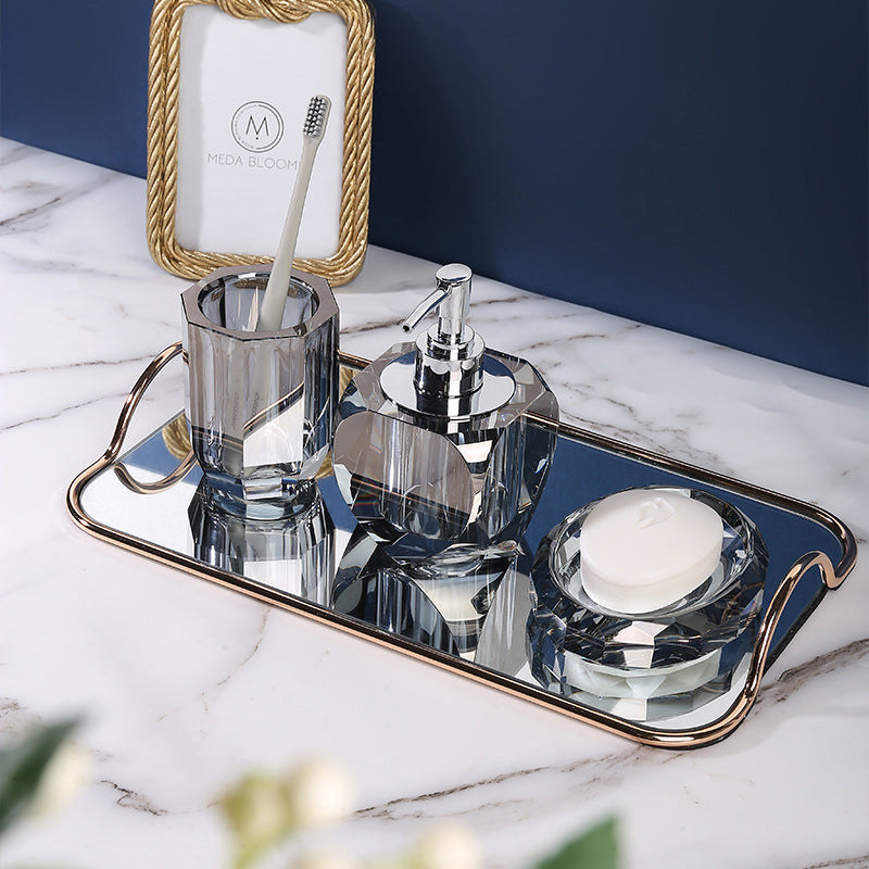 Light Luxury Crystal Washing Set Home Hotel Tray