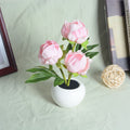 Peony LED Artificial Flower Pot Home Decor Table Lamp