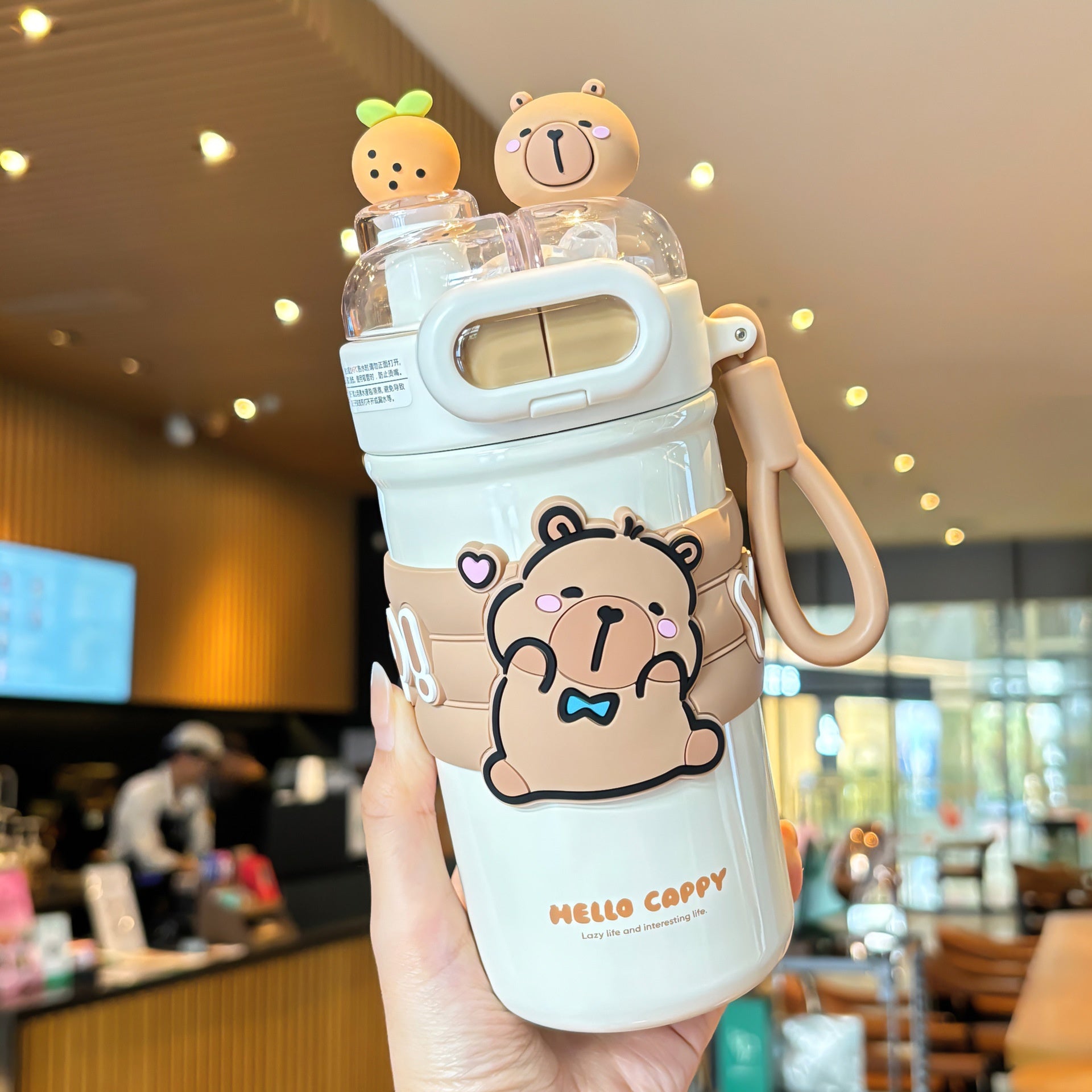 Adjustable Strap Portable Silicone Spout Drinking Cup