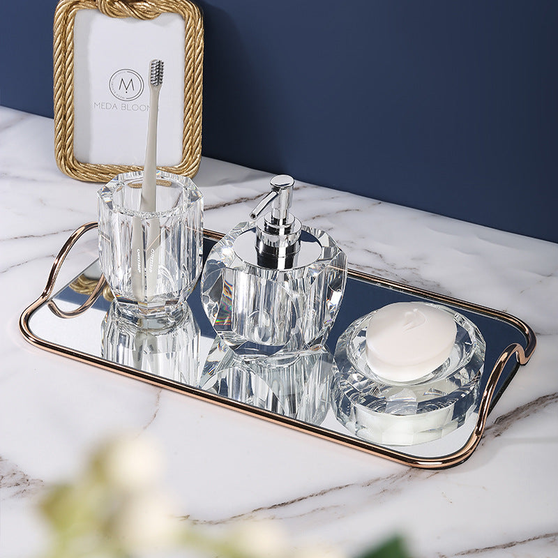 Light Luxury Crystal Washing Set Home Hotel Tray