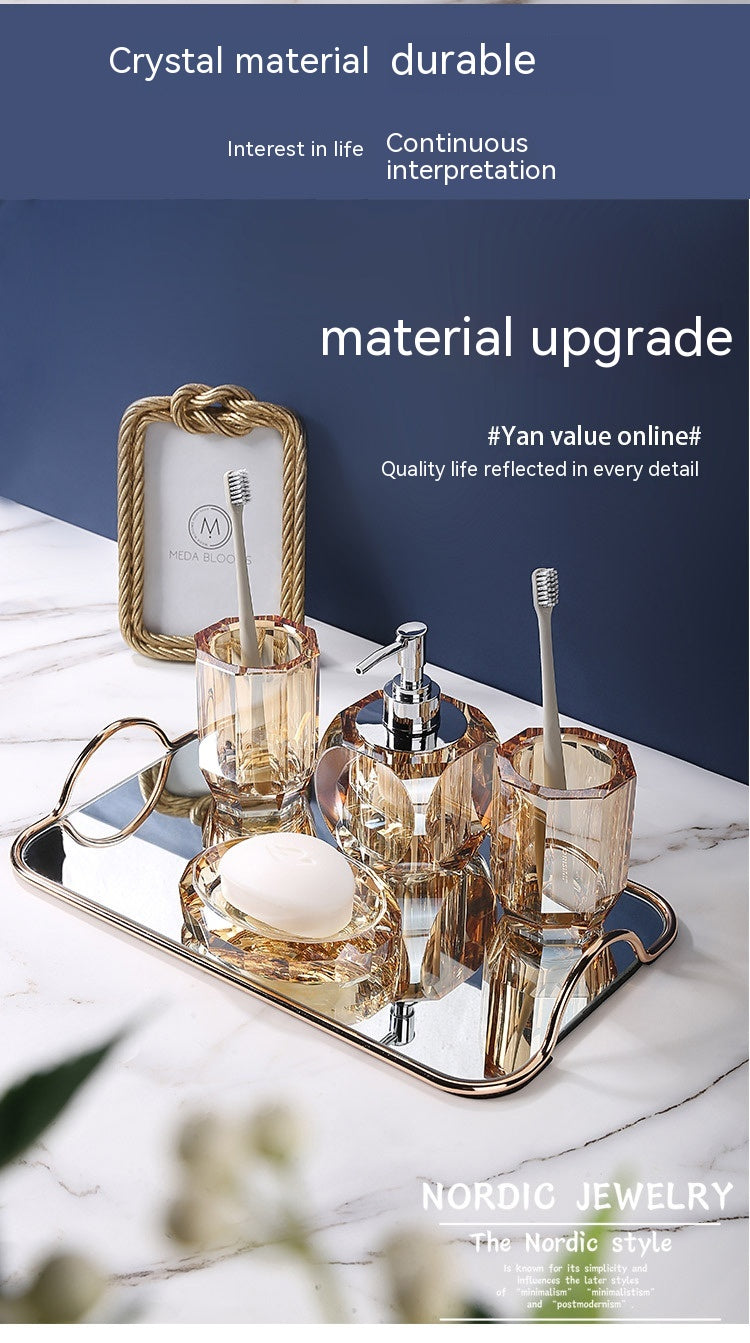 Light Luxury Crystal Washing Set Home Hotel Tray