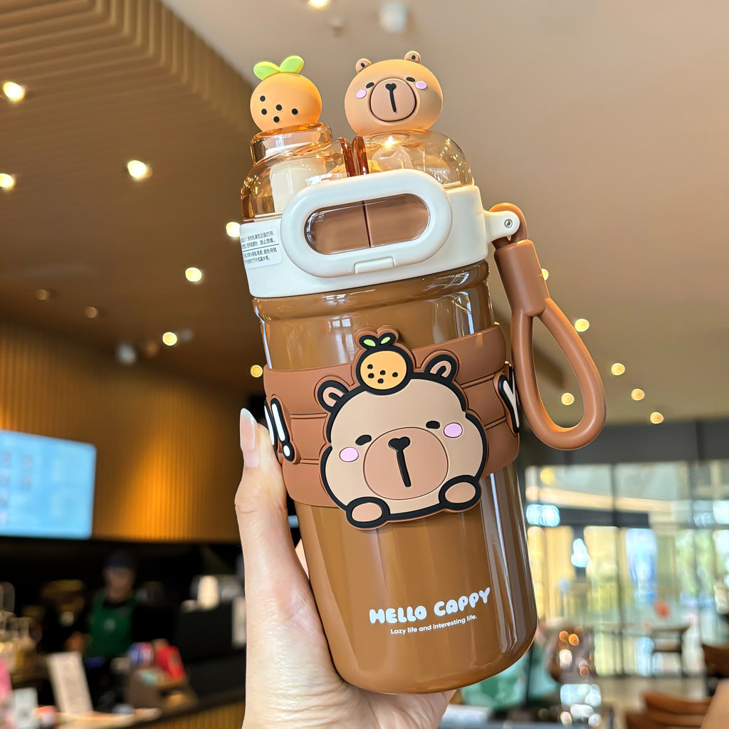 Adjustable Strap Portable Silicone Spout Drinking Cup
