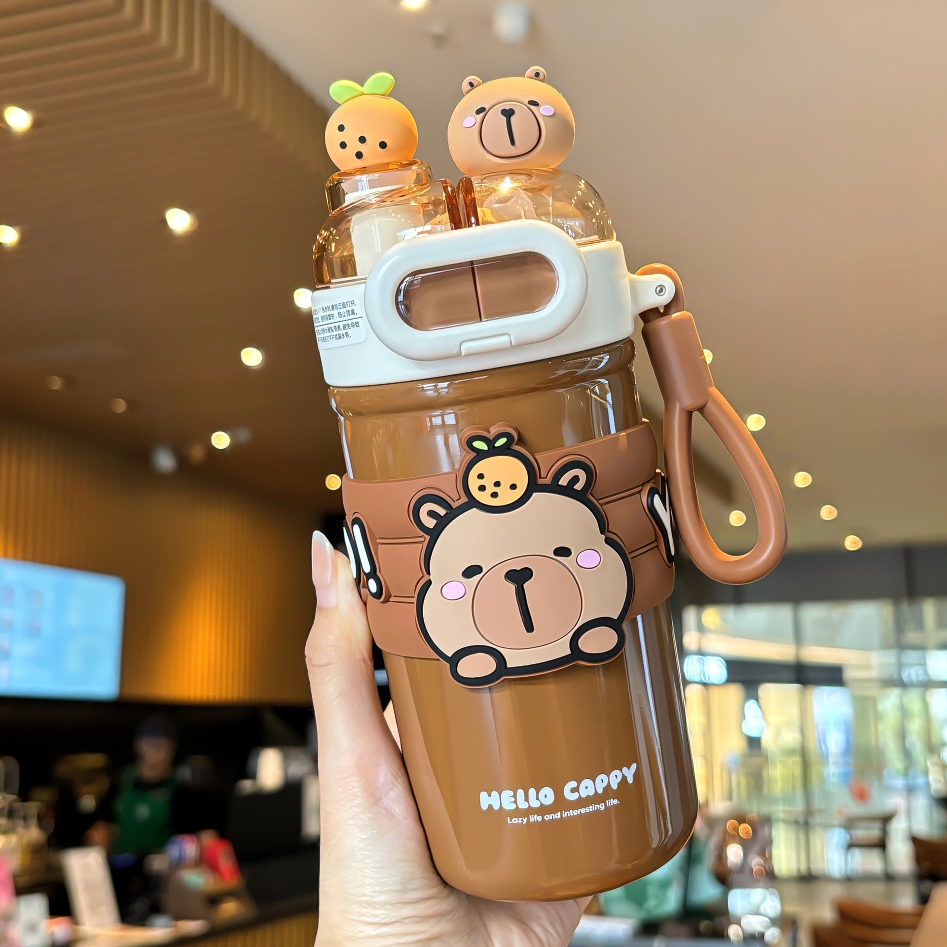 Adjustable Strap Portable Silicone Spout Drinking Cup