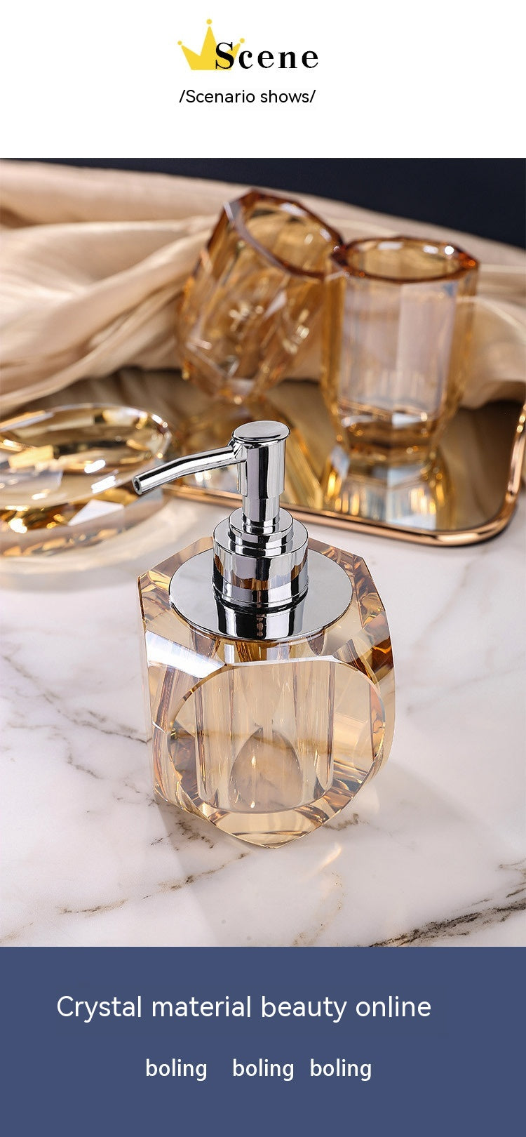 Light Luxury Crystal Washing Set Home Hotel Tray