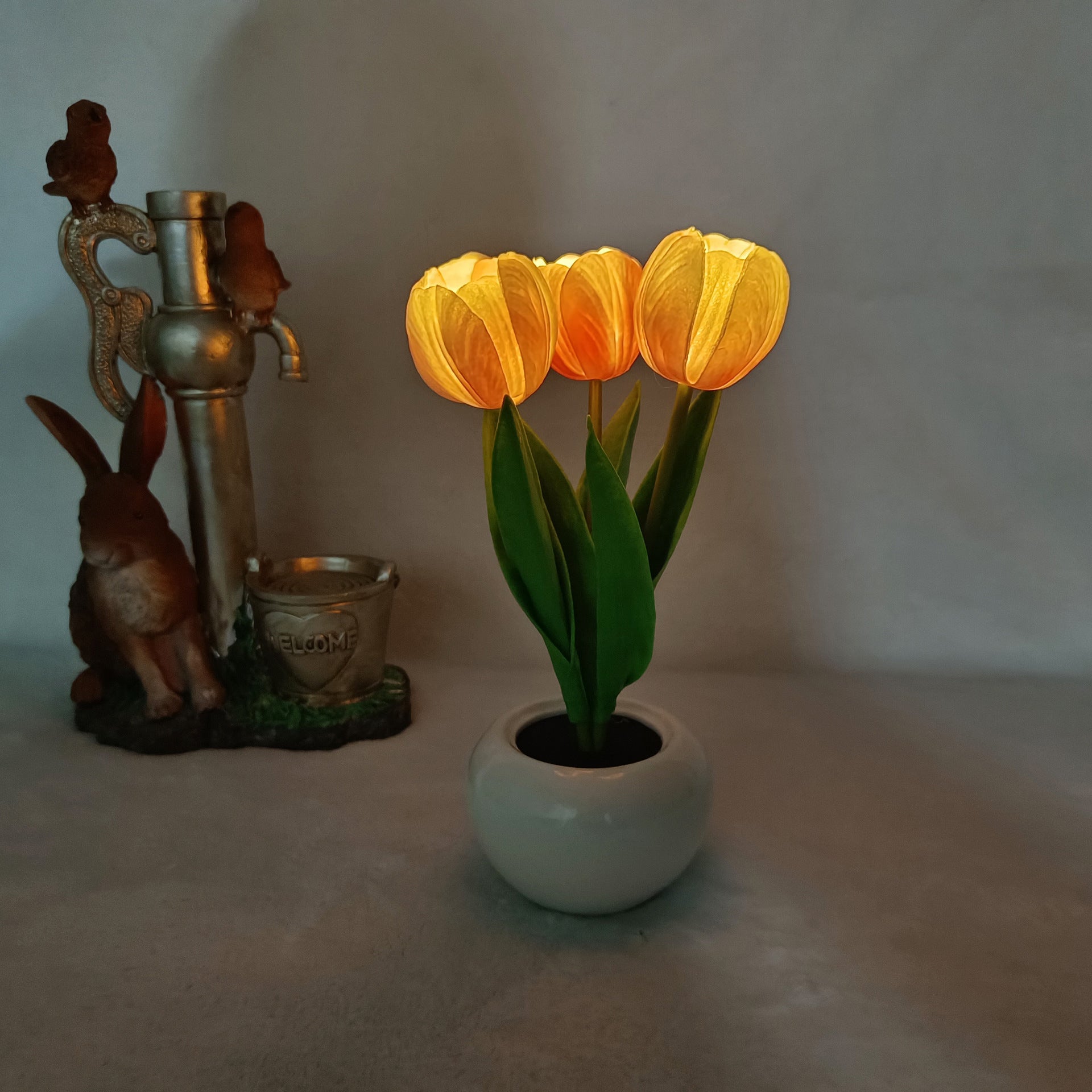 Peony LED Artificial Flower Pot Home Decor Table Lamp