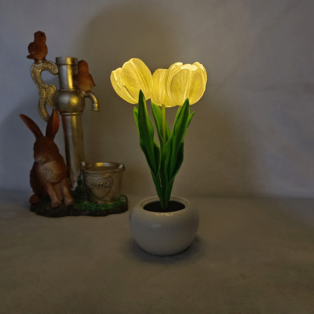 Peony LED Artificial Flower Pot Home Decor Table Lamp
